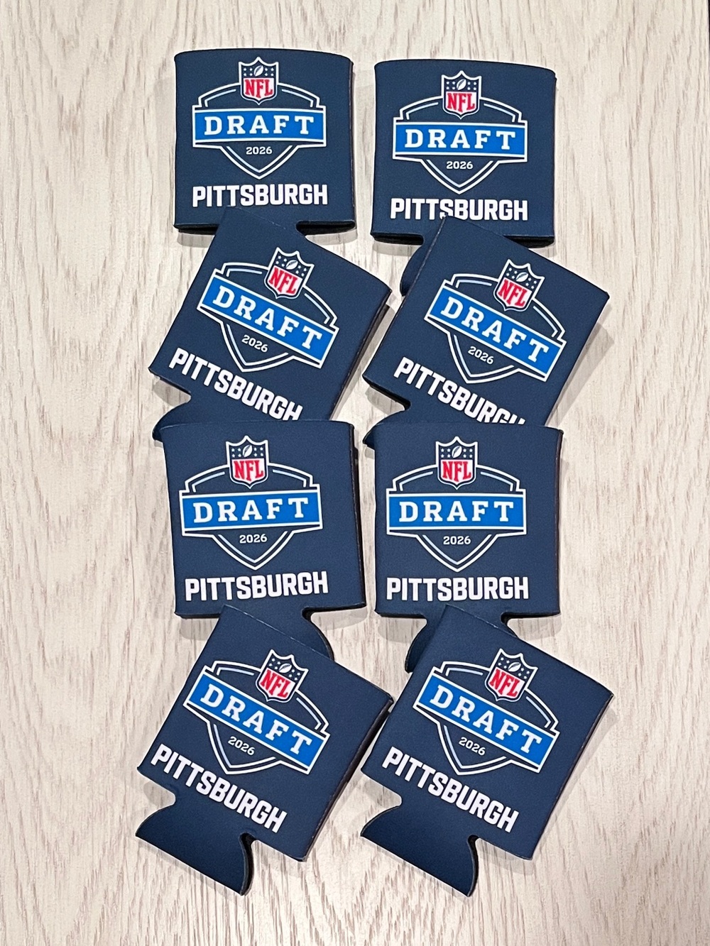 NFL DRAFT Pittsburgh 2026 Can Cooler Koozies - Set of Eight (8) - NWOT